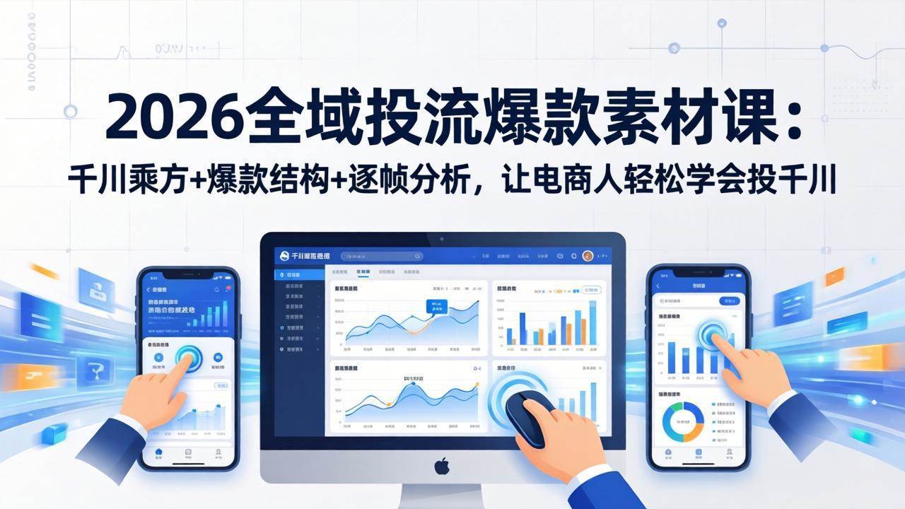 陈十亿《2026全域投流素材课》千川乘方+爆款结构+逐帧分析