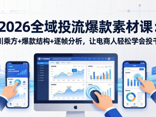 陈十亿《2026全域投流素材课》千川乘方+爆款结构+逐帧分析